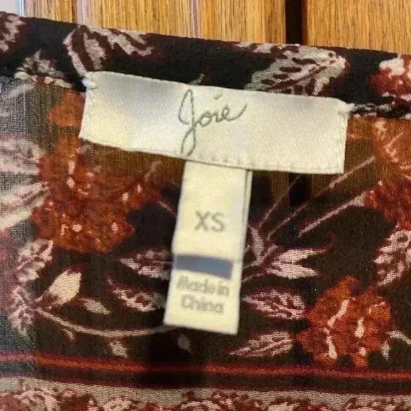 Joie Rosalind Women's Silk Floral Print Blouse Caviar Size XS - Picture 6 of 6
